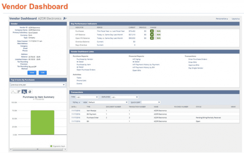 New Addition to NetSuite 2017.1 Update NetSuite Vendor Dashboard