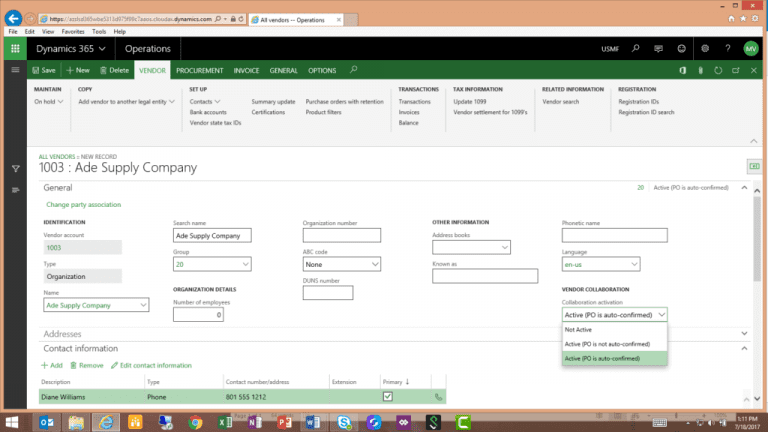 Dynamics 365 Vendor Collaboration Setup & Functionality