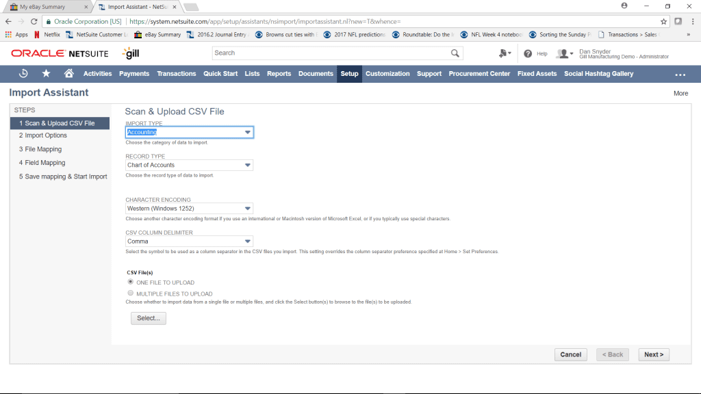 how to import credit memo in NetSuite