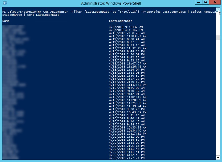 how to use powershell to report active users