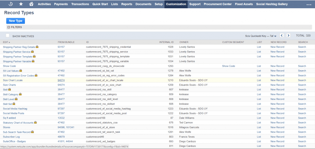 NetSuite Custom Record