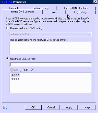 exchange server message queue error 451 4.4.0 DNS query failed