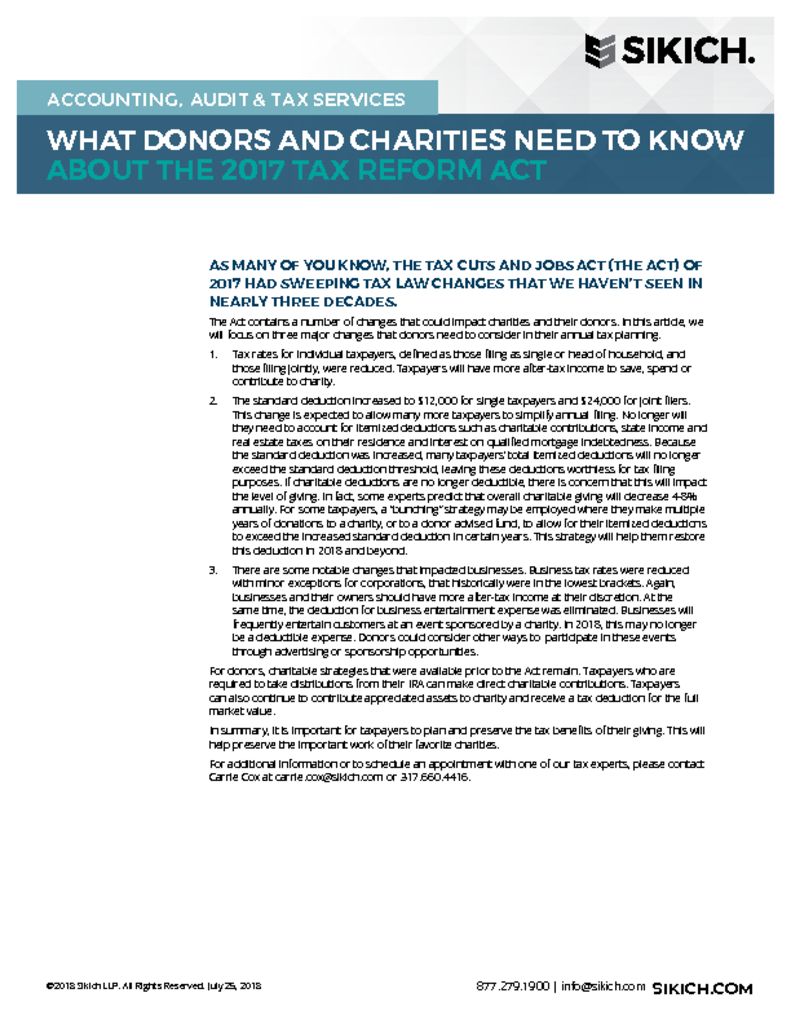 thumbnail of CPA-NFP-Donors and Charities with Tax Reform