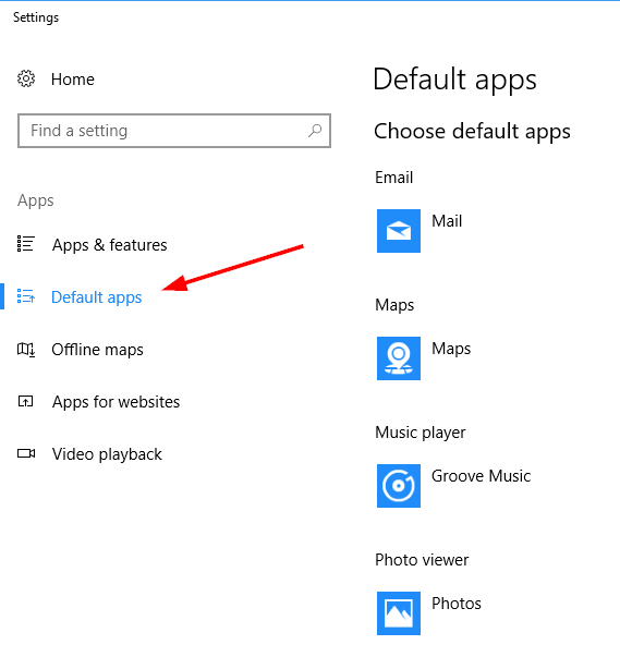 windows 10 cannot change default app for photos