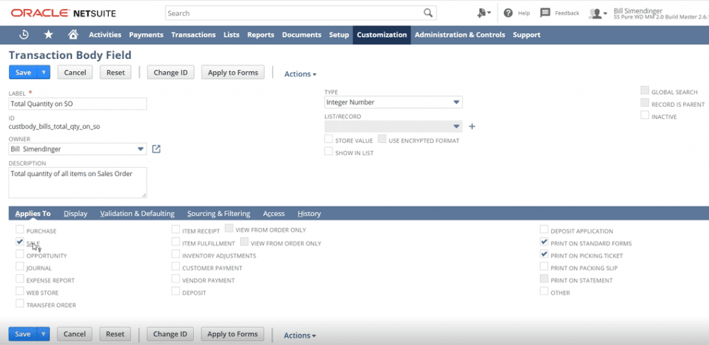how to create a NetSuite custom field from saved search