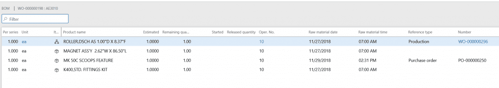 dynamics 365 explosion options