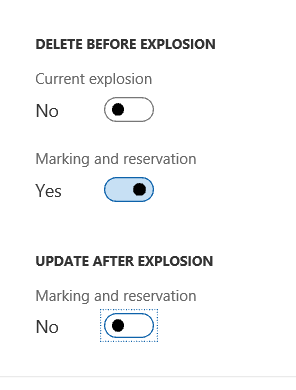 dynamics 365 explosion options