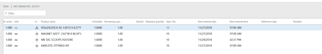 dynamics 365 explosion options