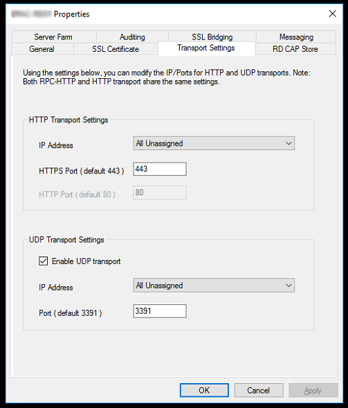 how to enable Remote Desktop Gateway UDP Transport