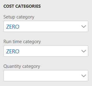 cost categories