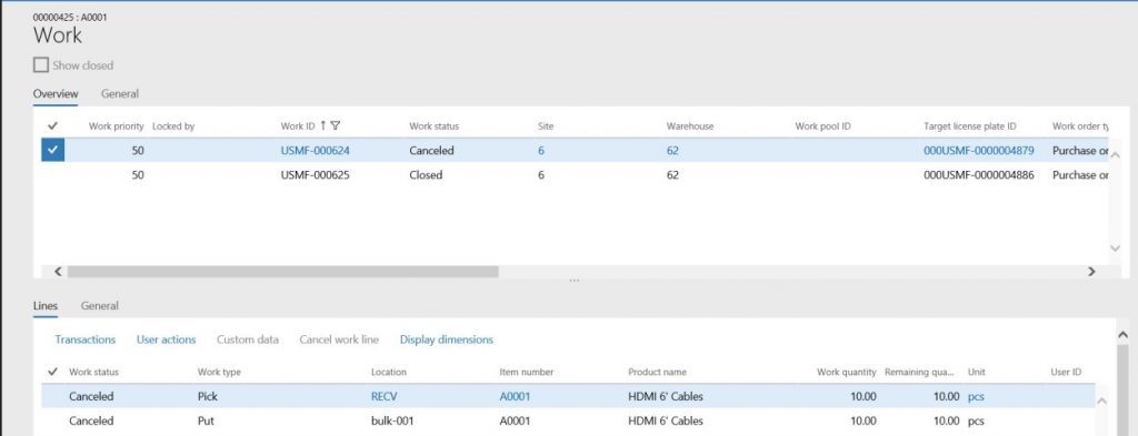 how to correct Dynamics 365 Purchase Order Receipts