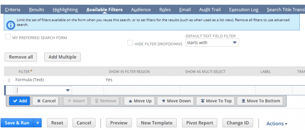 NetSuite saved search formulas