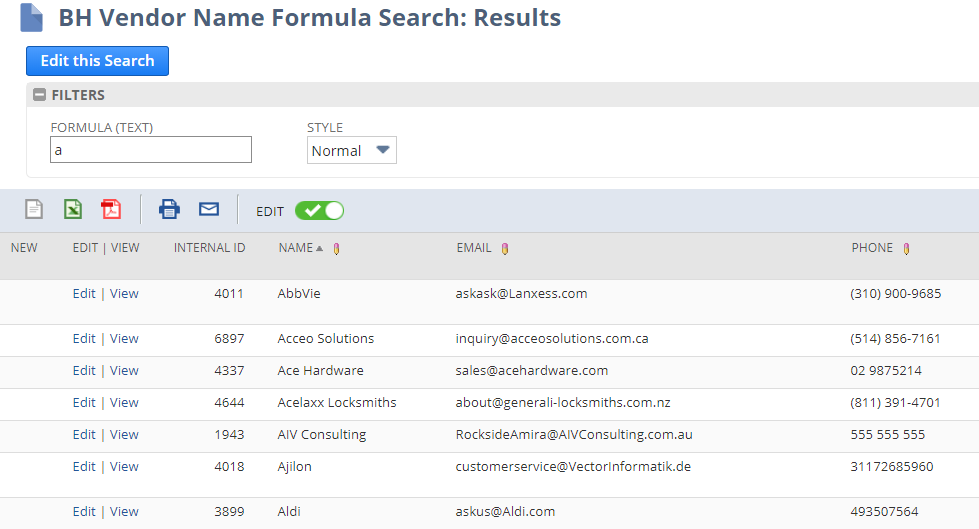 NetSuite saved search formulas