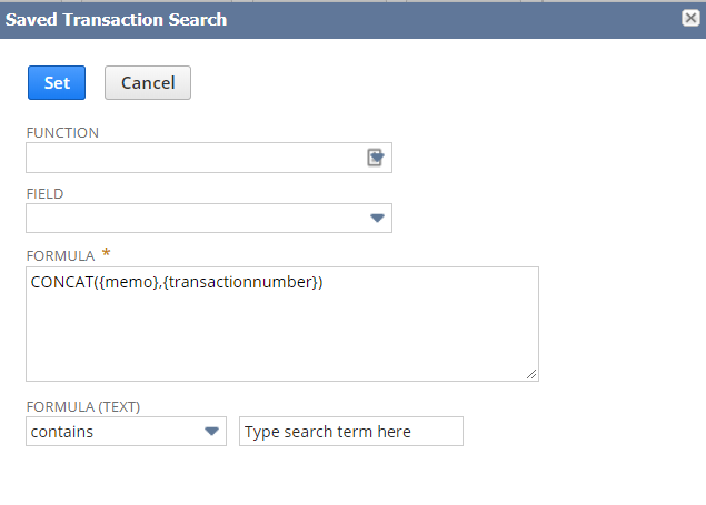 NetSuite saved search formulas