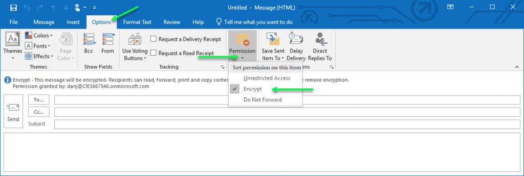 Office 365 email encryption changes