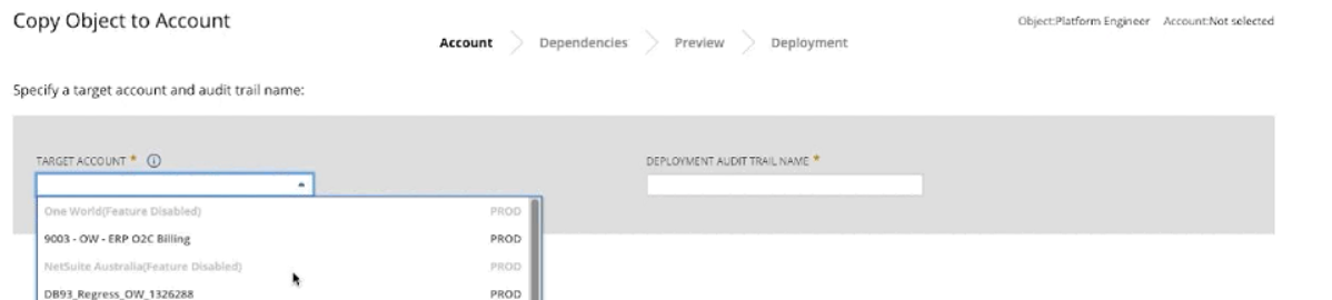 NetSuite Copy to Account