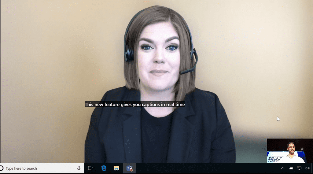 Microsoft Teams features - real time captions