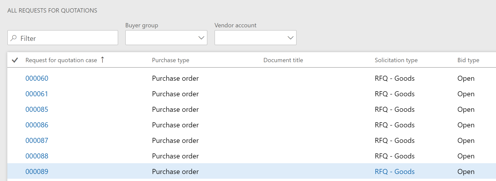 Dynamics 365 Vendor Bidding