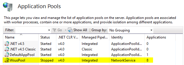 WSUS troubleshooting