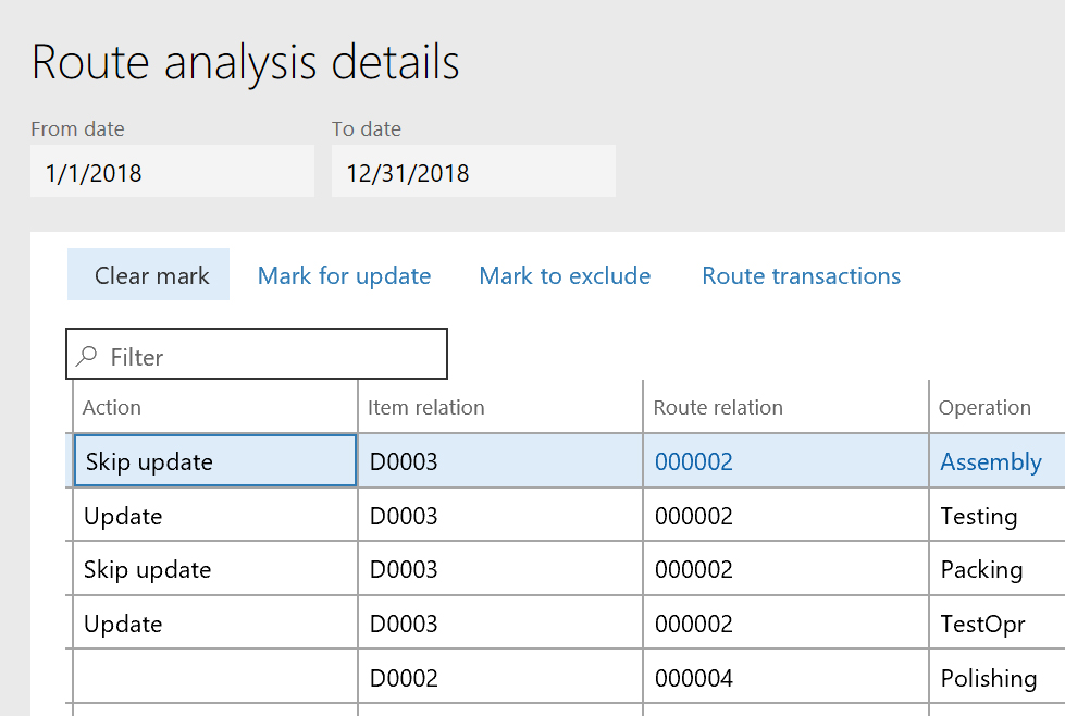 ERP routing maintenance