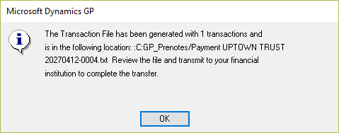 Dynamics GP EFT Payments
