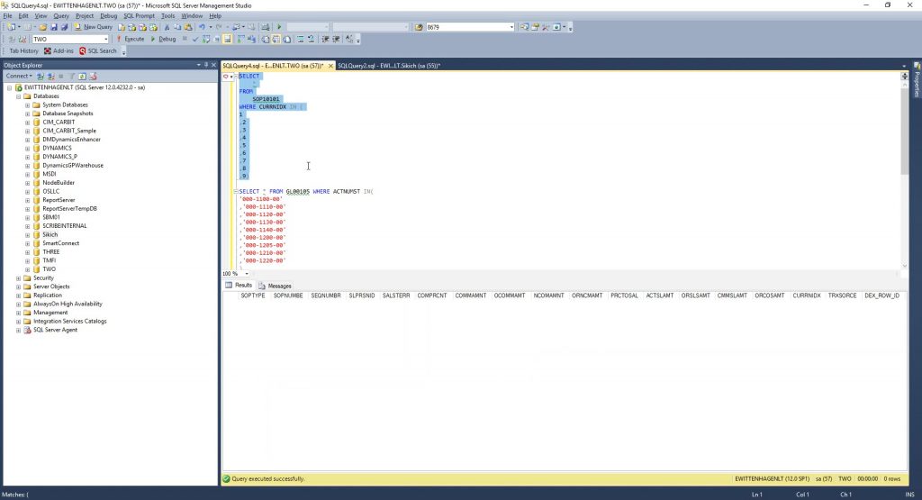 tsql shortcut