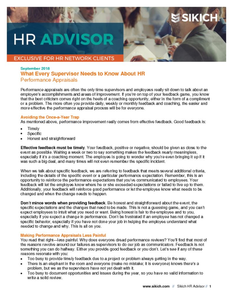 HR Advisor Newsletter September 2018