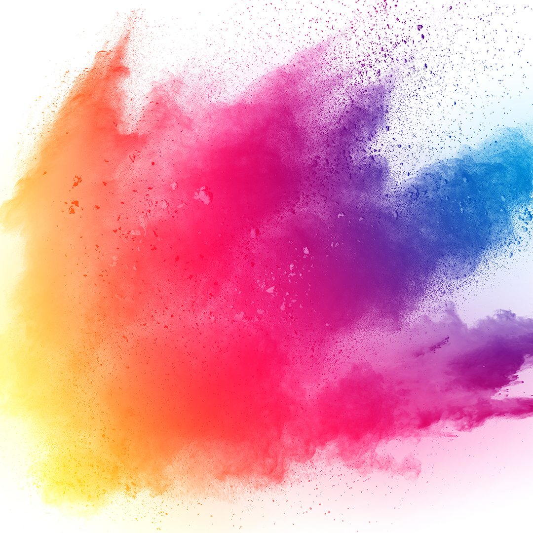 abstract multicolored powder splatted