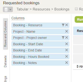 OpenAir booking types