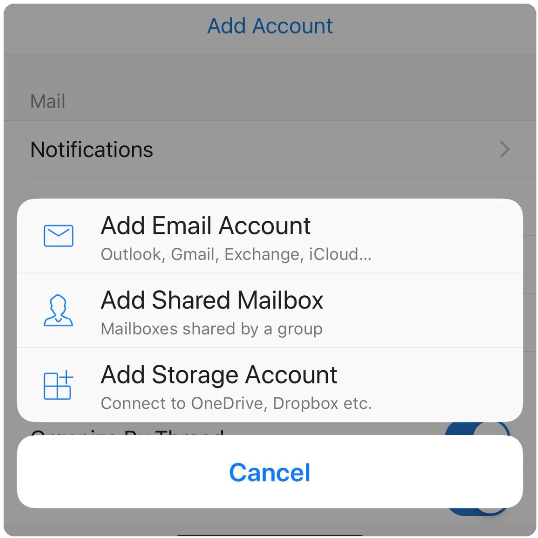 iOS outlook shared mailbox