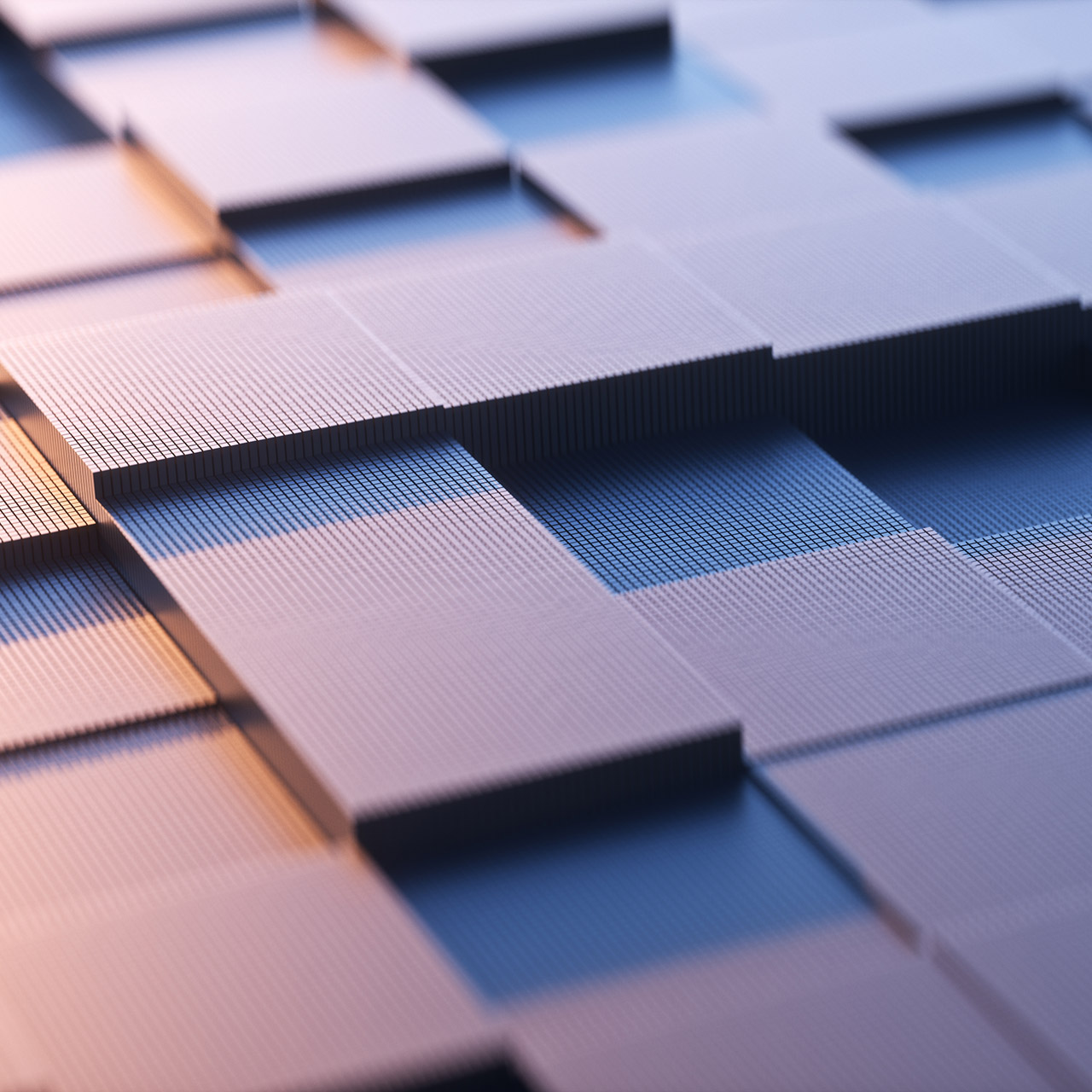 An abstract square background with a metal sense of technology.3d rendering.