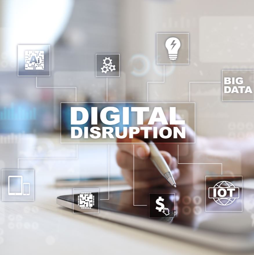 Digital disruption, future technology concept.