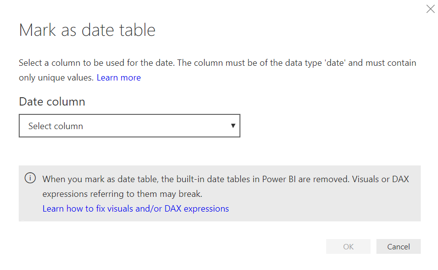 Dynamics 365 date tables