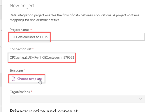 Choose Data Integration Project template