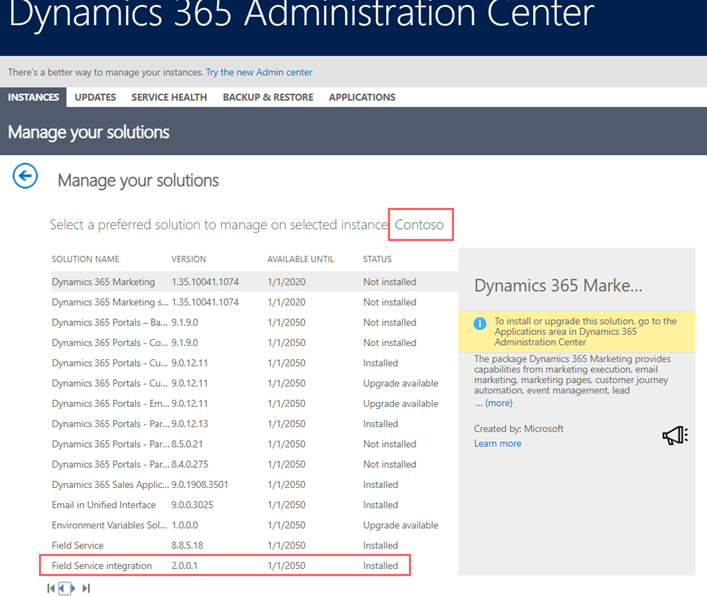 Dynamics 365 Administration Center