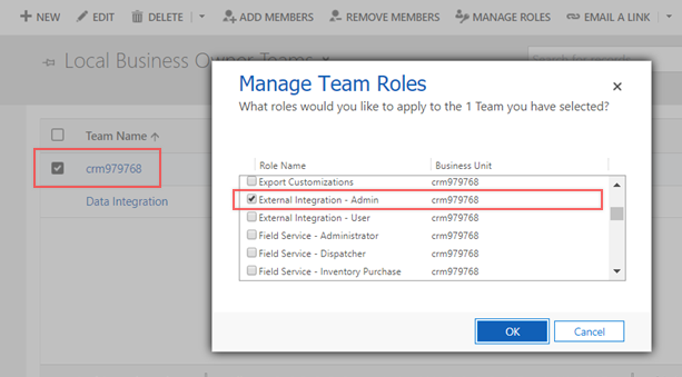 Manage team roles