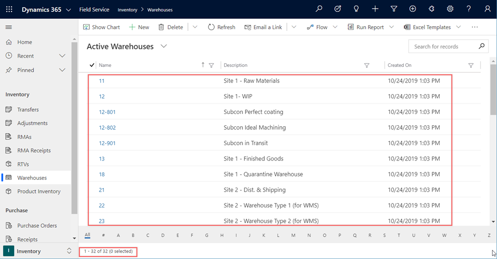 Active Warehouses in D365FO