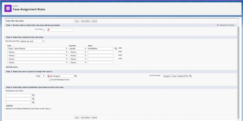 create salesforce case assignment rules