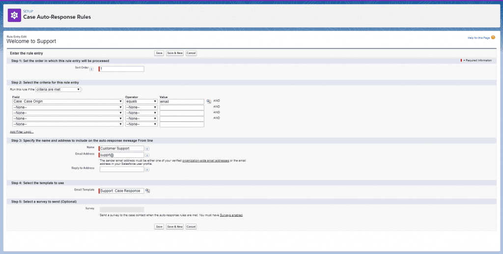 salesforce autoresponse rules