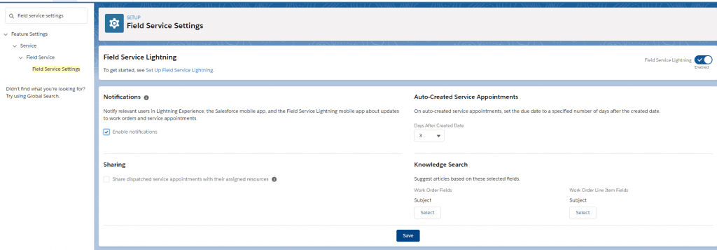 enabling Field Service Lightning