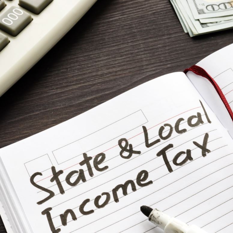 State and local income tax written in a note