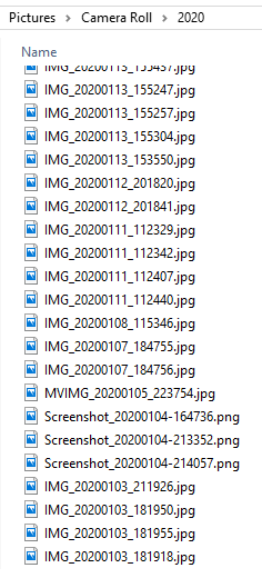 list of photo files to PowerRename