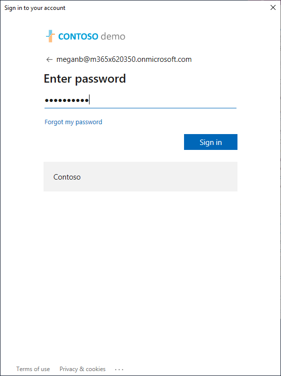 enter password screen