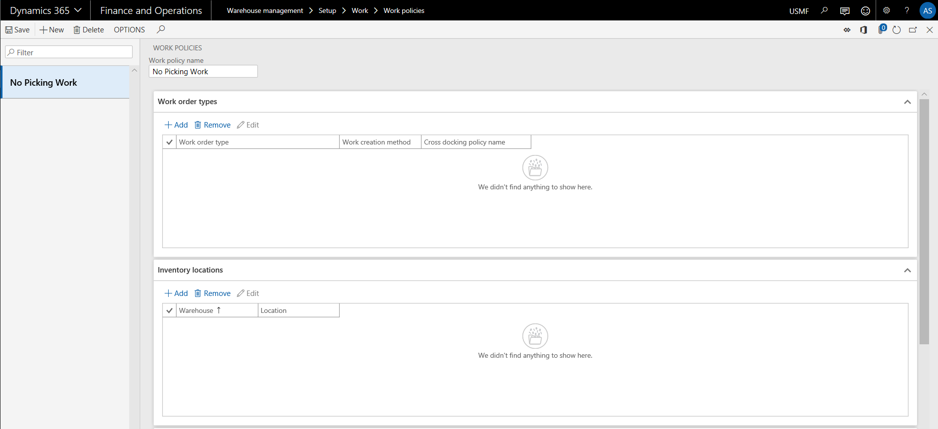 creating new Dynamics 365 Work Policies 