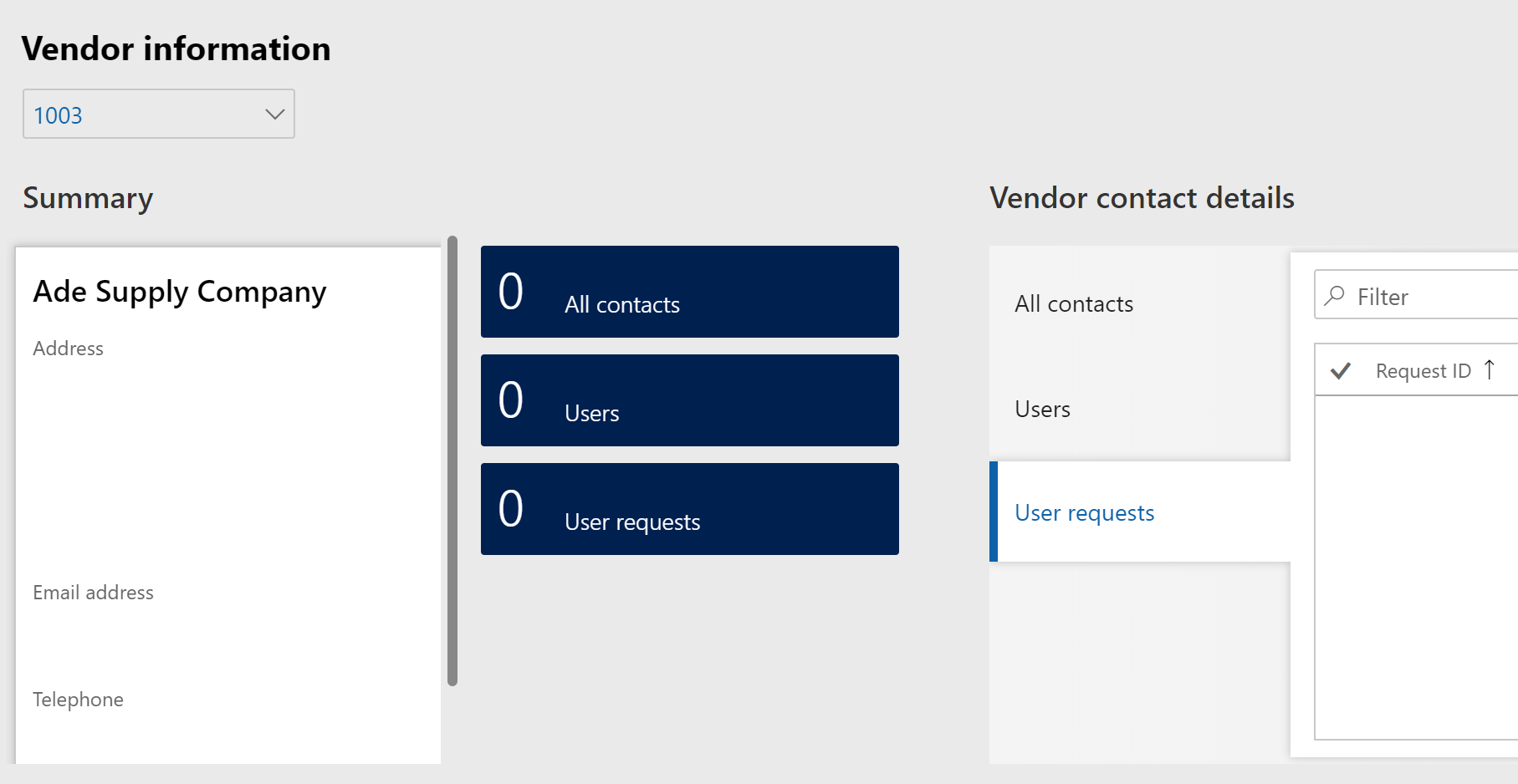 D365FO Vendor Information Workspace