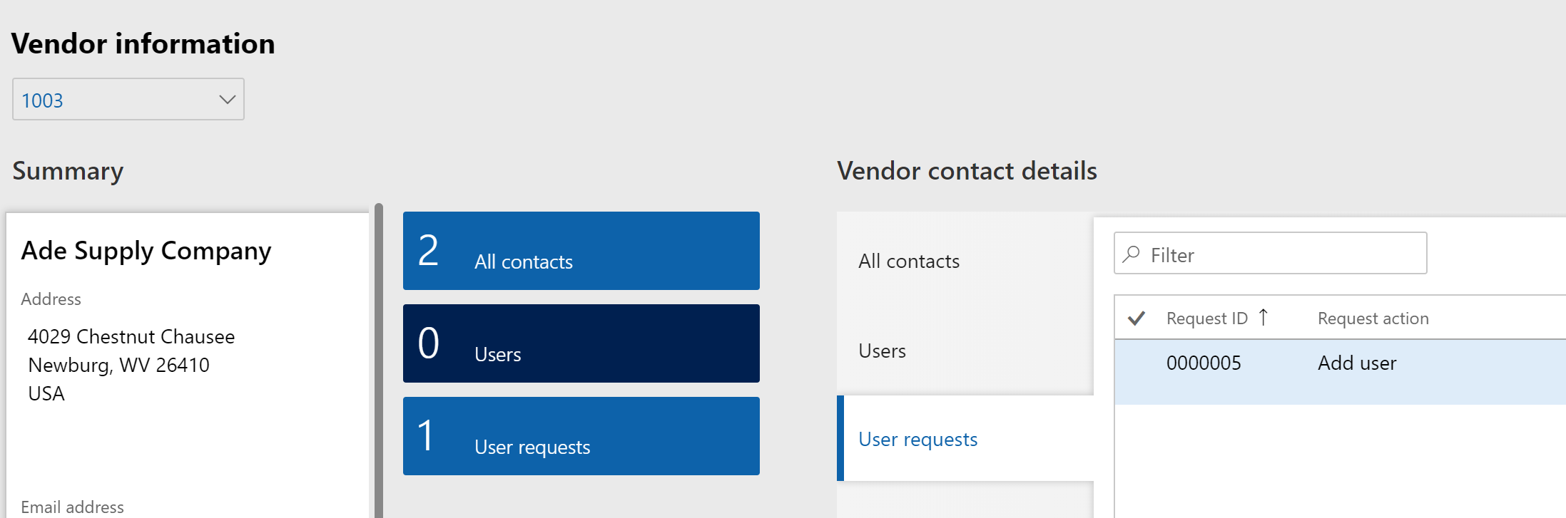 vendor contact details