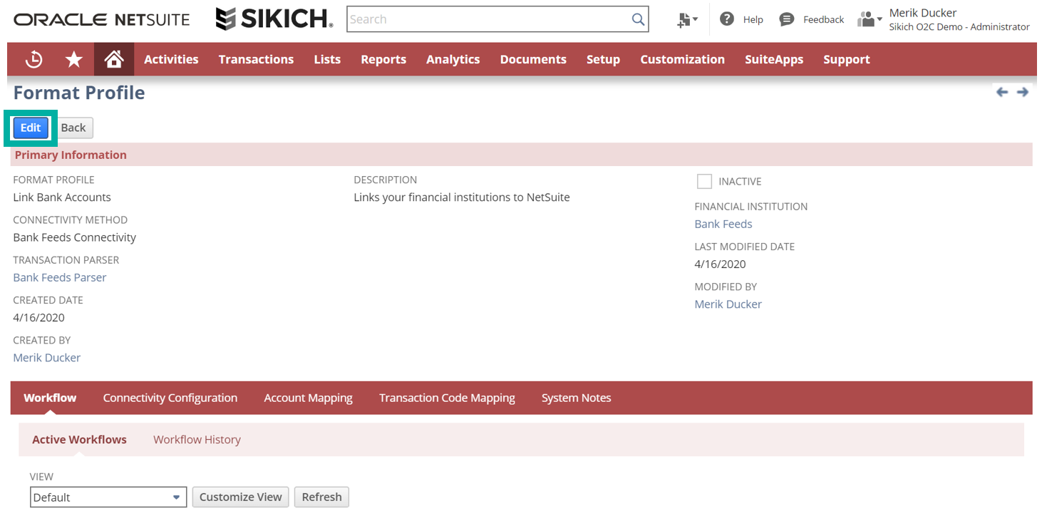 format profile page