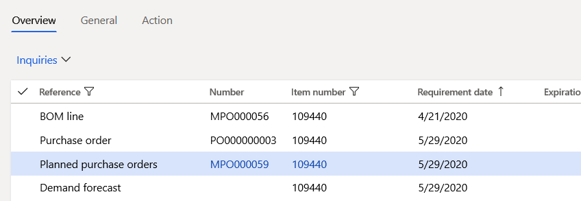 planned order requirement date