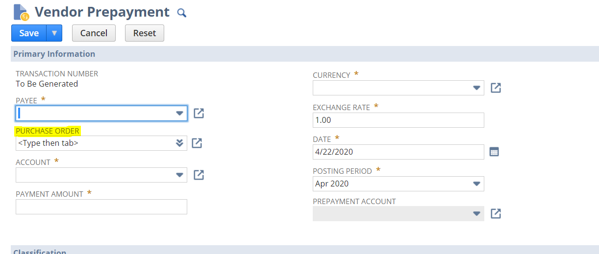 NetSuite Vendor Prepayments