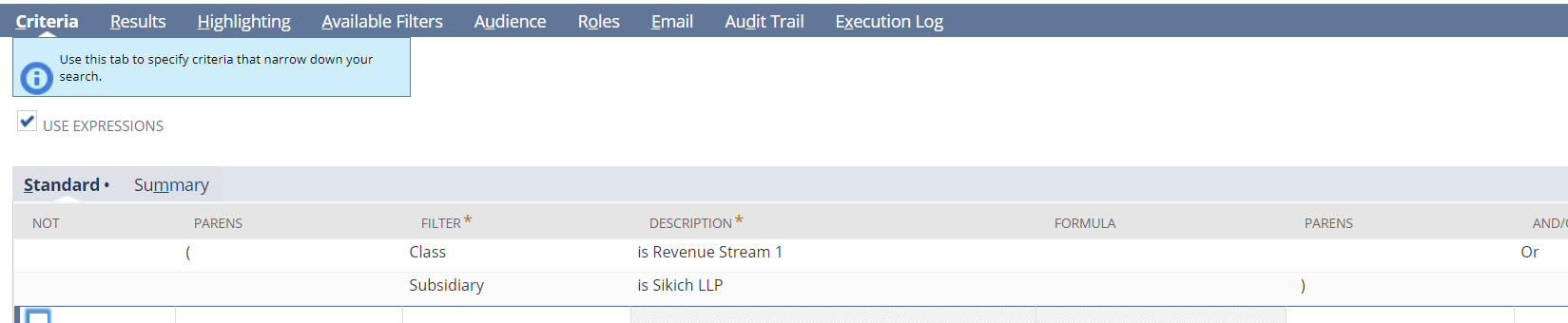 criteria example